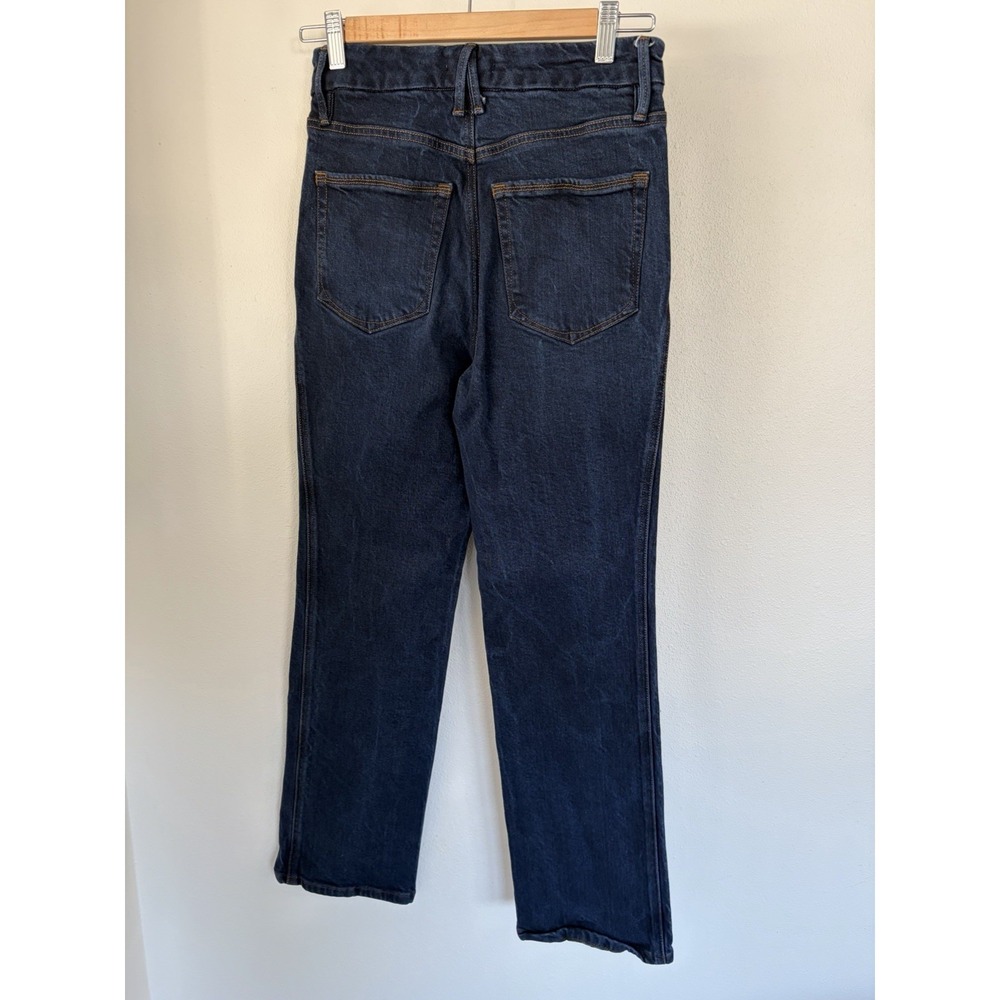 Good American Jeans Women's 4/27 Good Curve Straight Super High Rise Dark Wash - Picture 8 of 9